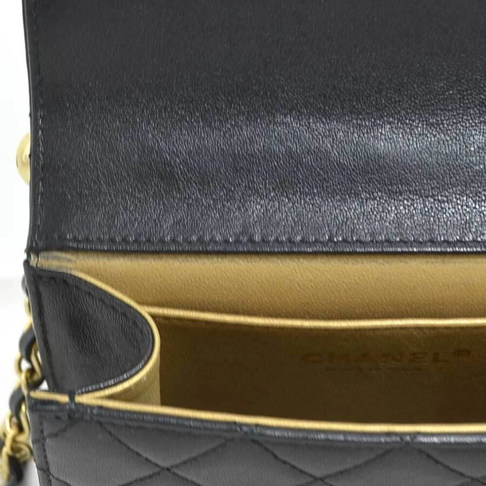 Auth CHANEL Matelasse Crossbody Shoulder Bag Black/Off White Leather - Picture 14 of 14